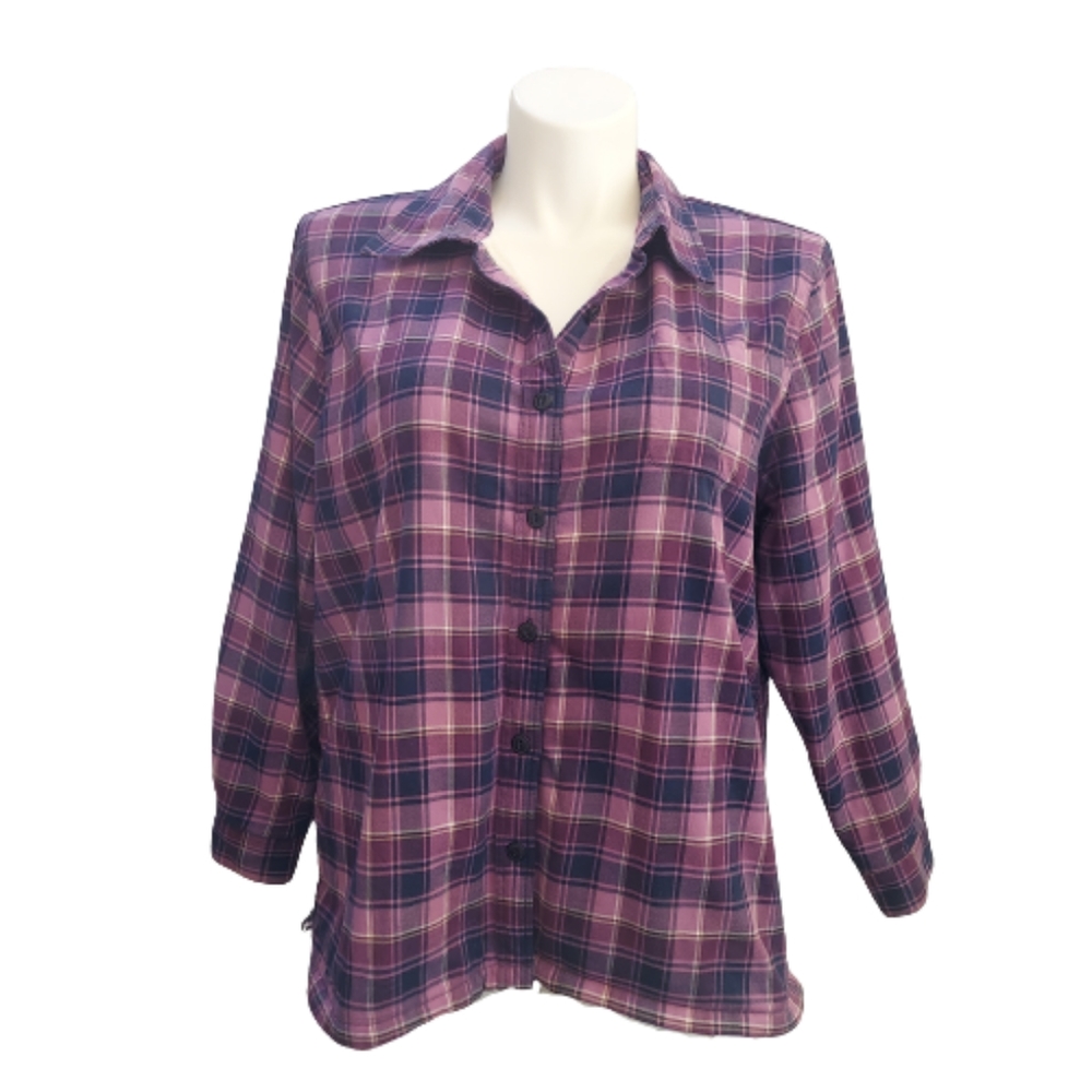 L.L. Bean Plaid Button Down Jacket